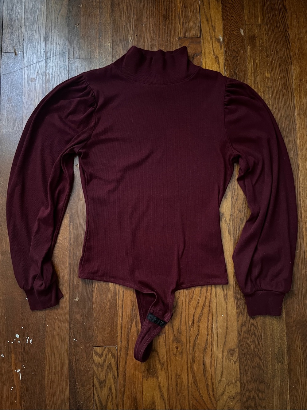 Women's Mock Neck Long Sleeve Bodysuit - Burgundy
